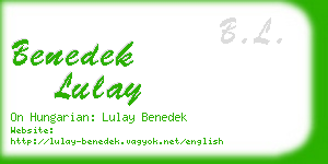 benedek lulay business card